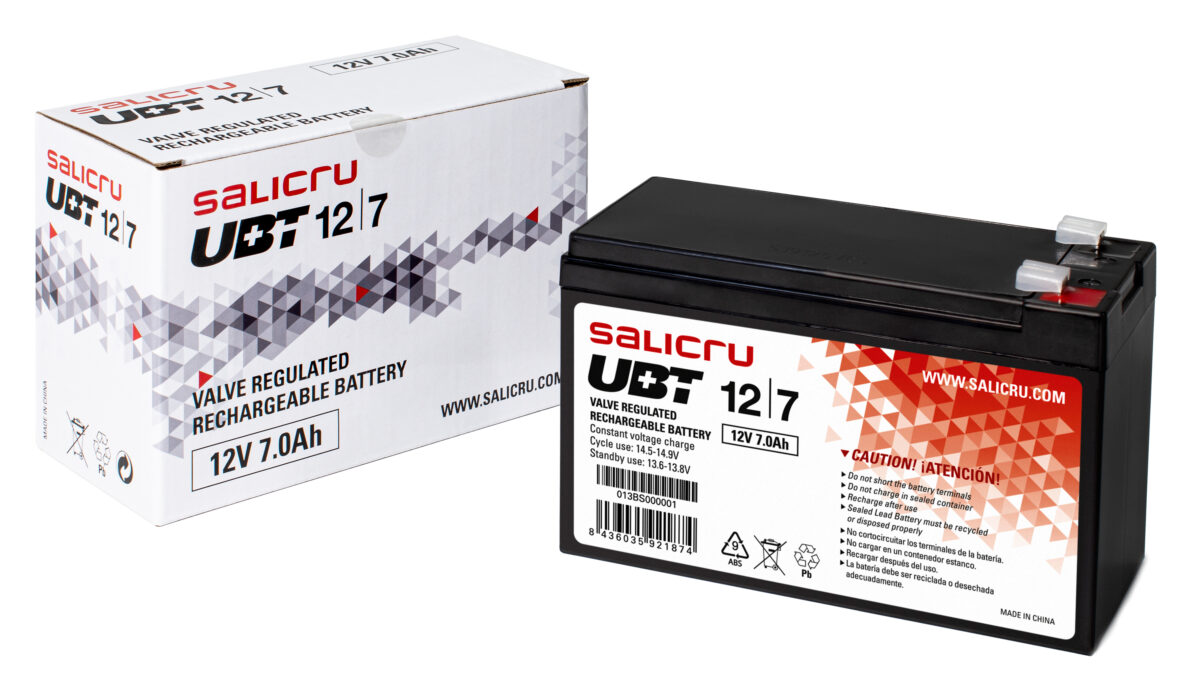 BATERIA SALICRU UBT 12/7 BATERIA VALIDA PARA CUALQUIER MARCA DE SAI 12V/7Ah APC, EATON, RIELLO, EMERSON VERTIV, PHASAK, DELTA, ETC. BATERIA SALICRU UBT 12/7 BATERIA VALIDA PARA CUALQUIER MARCA DE SAI 12V/7Ah APC, EATON, RIELLO, EMERSON VERTIV, PHASAK, DELTA, ETC.