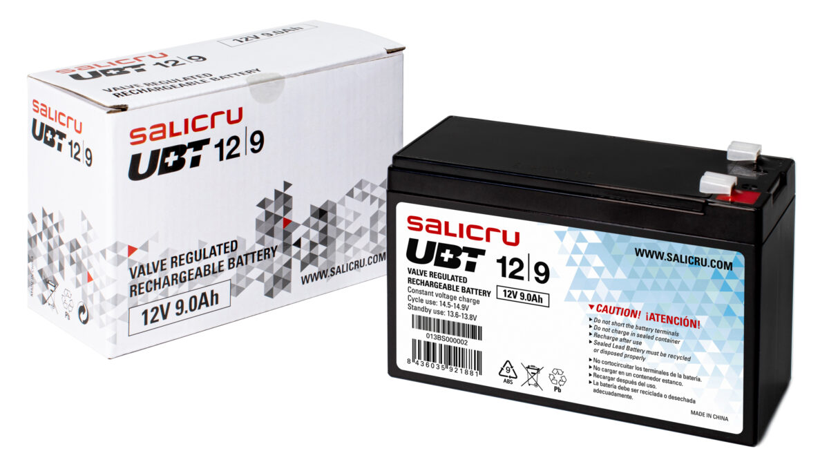 BATERIA SALICRU UBT 12/9 BATERIA VALIDA PARA CUALQUIER MARCA DE SAI 12V/9AH APC, EATON, RIELLO, EMERSON VERTIV, PHASAK, DELTA, ETC. BATERIA SALICRU UBT 12/9 BATERIA VALIDA PARA CUALQUIER MARCA DE SAI 12V/9AH APC, EATON, RIELLO, EMERSON VERTIV, PHASAK, DELTA, ETC.