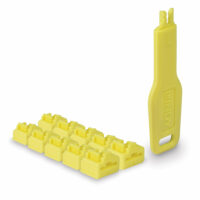 Bloqueador de puertos RJ45, amarillo, 10x y 1 llave