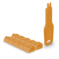 Bloqueador de puertos RJ45, naranja, 10x y 1 llave