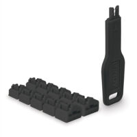 Bloqueadores de puertos RJ-45 - 10 unidades + 1 llave, negro