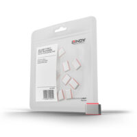Bloqueadores de puertos USB tipo C (sin llave) - Paquete de 10, rosa