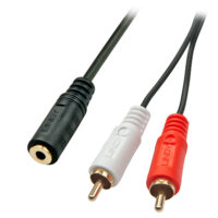 Cable Adaptador Audio/Video - 3,5mm Hembra/2x RCA Phono Macho