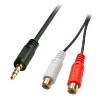 Cable Adaptador Audio/Video - 3,5mm Macho/2x RCA Phono Hembra