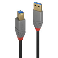 Cable USB 3.2 tipo A a B de 5 m, 5 Gbps, línea antracita
