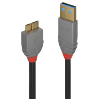 Cable USB 3.2 Tipo A a Micro-B de 1 m, 5 Gbps, Línea Antracita
