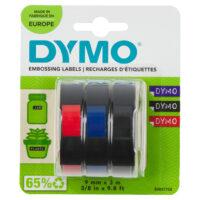 Cinta DYMO 3 m. x 9 mm 3 uds (negro, azul y rojo)