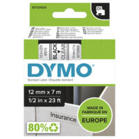 Cinta DYMO D1 12mmx7m - negro/transparente