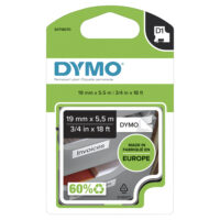 Cinta DYMO D1 19mm x 5,5m Polyester adhesivo Permanente- Negro/blanco