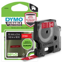 Cinta DYMO D1 Durable 12mmx3m - Blanco/Negro