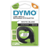 Cinta DYMO Papel 12 mm. x 4 m. - Papel negro/blanco