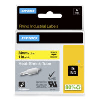 Cinta Dymo RHINO termorretráctil 24mm - negro/blanco