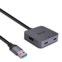 Concentrador USB 3.0 de 5 m, 4 puertos