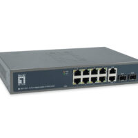Conmutador Gigabit de 12 puertos, salida 8 PoE, 2 SFP Gigabit, 150W