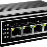 Conmutador industrial Gigabit de 5 puertos, 802.3at/af PoE, carril DIN, -40°C a 75°C, 120W