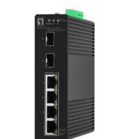 Conmutador industrial Gigabit PoE Smart Lite Hilbert de 6 puertos, 2 x SFP, 4 salidas PoE, 802.3at/af PoE, 68W PoE Power Budget