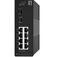 Conmutador industrial Gigabit Smart Lite de 10 puertos Hilbert, 8 x Gigabit RJ45, 2 x Gigabit SFP