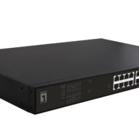 Conmutador PoE Gigabit de 20 puertos, 16 salidas PoE, 2 x Gigabit RJ45, 2 x Gigabit SFP, 802.3at/af PoE, 270W