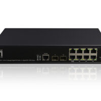 Conmutador PoE Gigabit gestionado L2 de 10 puertos, 2 x SFP Gigabit, 8 salidas PoE, presupuesto de energía PoE de 180W