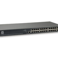 Conmutador PoE Gigabit gestionado L3 Lite de 26 puertos, 2 x SFP/RJ45 Combo, 24 salidas PoE, 370W PoE Power Budget