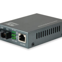 Conversor de medios RJ45 a SC Fast Ethernet, fibra multimodo, 1310nm, 2 km