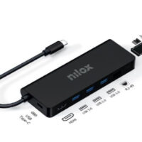 Dock USB-C 8 en 1 HDMI 4K, 3 USB 3.0, HDMI, SD, Ethernet, PD