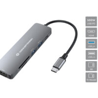 DONN11G - Base de conexión USB 3.2 Gen 1 6 en 1, HDTV, 100 W USB PD, USB 3.0, USB 2.0, SD, TF/MicroSD