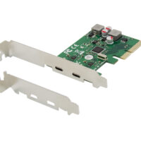 EMRICK08G - Tarjeta PCIe de 2 puertos USB 3.2 Gen 2 Tipo-C, autoalimentada