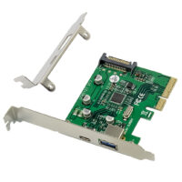 EMRICK09G - Tarjeta PCIe de 2 puertos USB 3.2 Gen 2, USB-C x1, USB-A x1