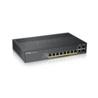 GS1920-8HPv2, 10 Puertos Smart Managed Switch 8x Gigabit Cobre and 2x Gigabit dual pers., modo híbrido, standalone o NebulaFlex Cloud, 130 Watt PoE, f