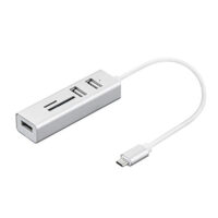 HUB 3PORTS USB 2.0 TO TYPE C + TF/SD READER