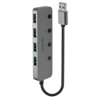 Hub USB 3.0 de 4 puertos con interruptores On/Off