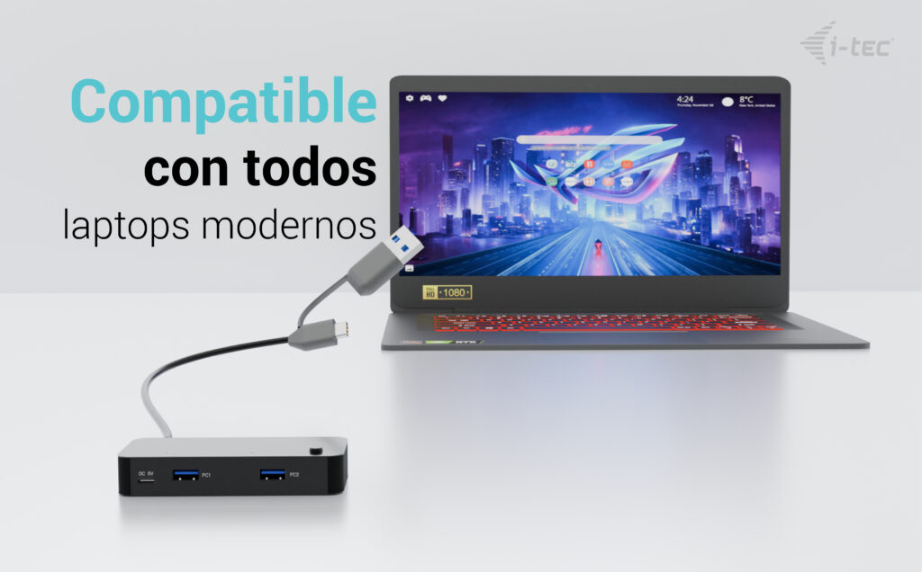 i-tec Universal KVM HUB 2x USB-C + 2x USB-A 3.0 i-tec Universal KVM HUB 2x USB-C + 2x USB-A 3.0