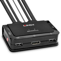 KVM DisplayPort 1.2 de 2 puertos con USB 2.0 y audio