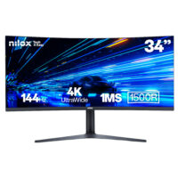 Monitor Gaming 34 , UltraWide, 4K, 144Hz, 2 HDMI, 2 DP, 1ms, Multimedia, Curvo, G-Sync