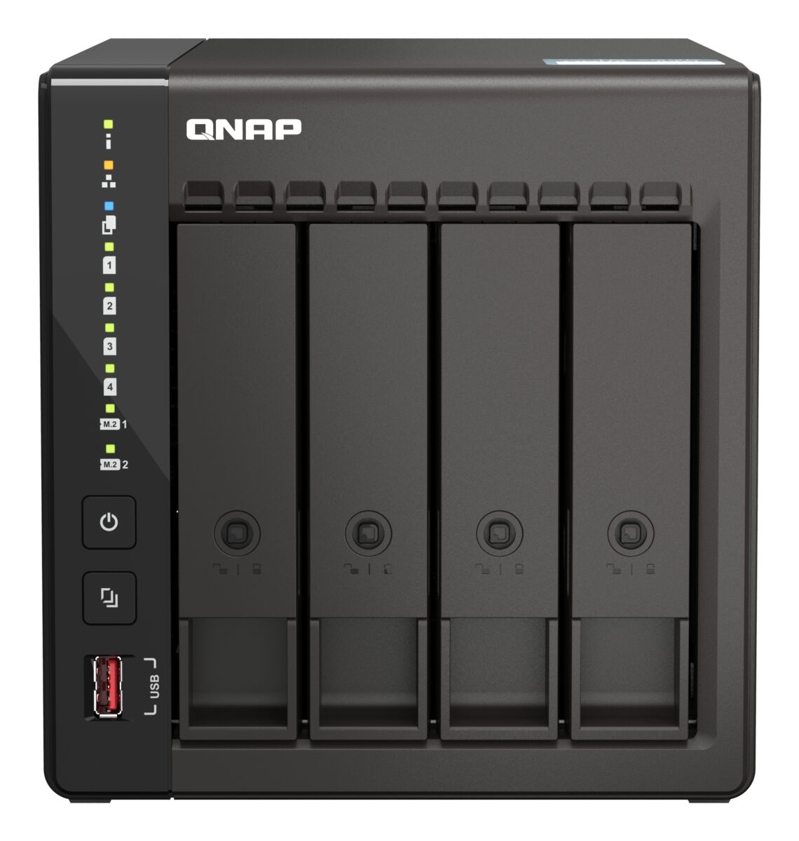 NAS 4 bahías Dos puertos 2,5GbE, 8 GB de RAM y disponibilidad a largo plazo NAS 4 bahías Dos puertos 2,5GbE, 8 GB de RAM y disponibilidad a largo plazo