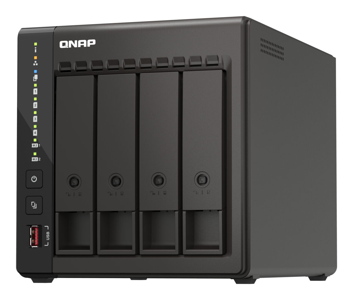 NAS 4 bahías Dos puertos 2,5GbE, 8 GB de RAM y disponibilidad a largo plazo NAS 4 bahías Dos puertos 2,5GbE, 8 GB de RAM y disponibilidad a largo plazo