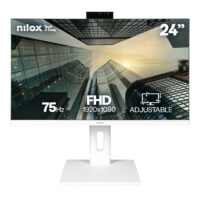NILOX TECH - MONITOR 24" BIANCO IPS MULTIMEDIA CON WEBCAM HDMI DP VGA JACK