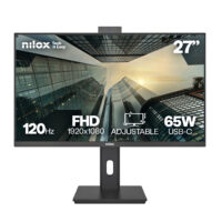 NILOX TECH - Monitor Regolabile 27" 120Hz/IPS/Webcam/65W/Full HD