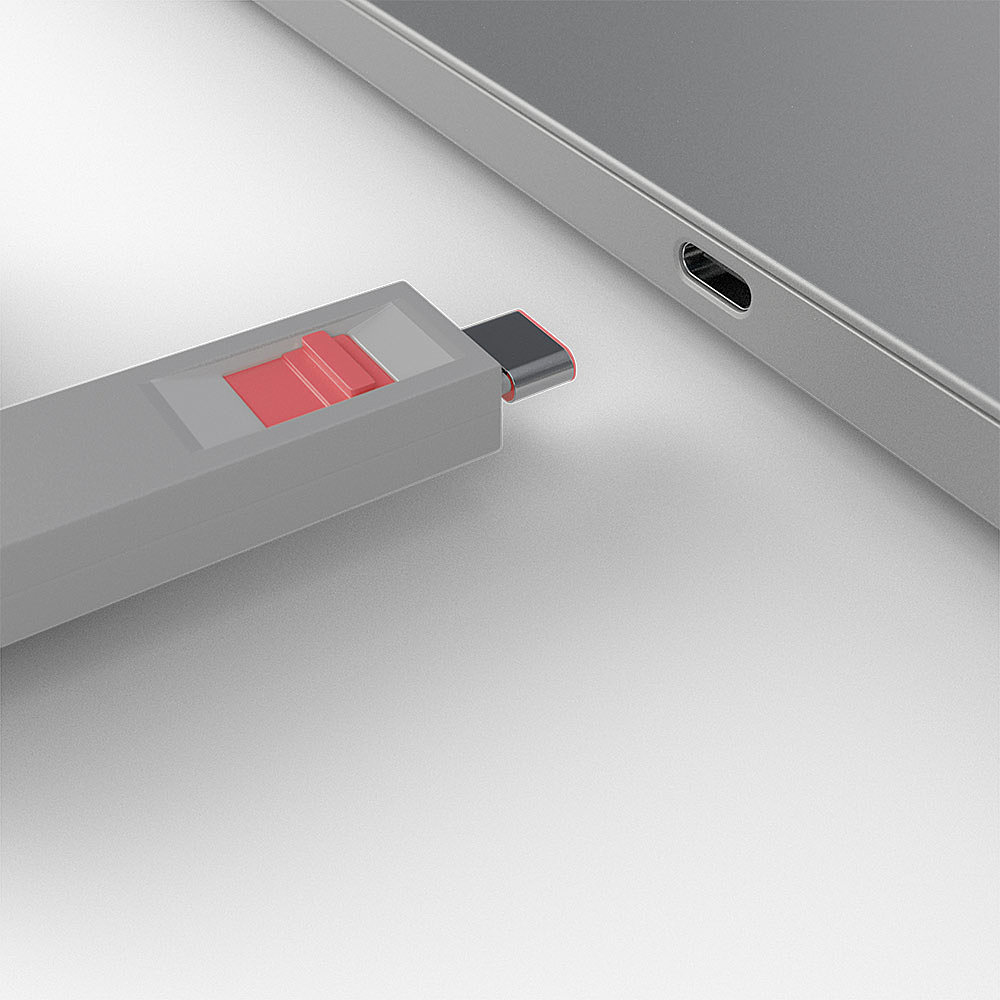 Paquete de 4 bloqueadores de puertos USB tipo C con llave, rosa Paquete de 4 bloqueadores de puertos USB tipo C con llave, rosa
