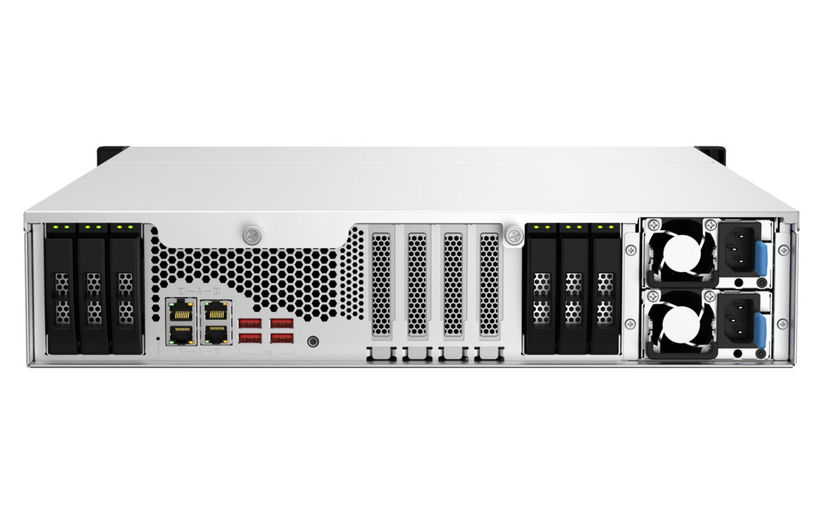 Potente almacenamiento híbrido preparado para 10GbE con capacidad de ampliación PCIe Gen 4, compatible con el sistema operativo QuTS hero o QTS Potente almacenamiento híbrido preparado para 10GbE con capacidad de ampliación PCIe Gen 4, compatible con el sistema operativo QuTS hero o QTS