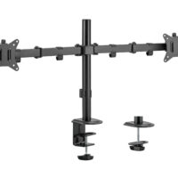 Soporte articulado dual para montaje en escritorio para monitor doble de 17"-32"