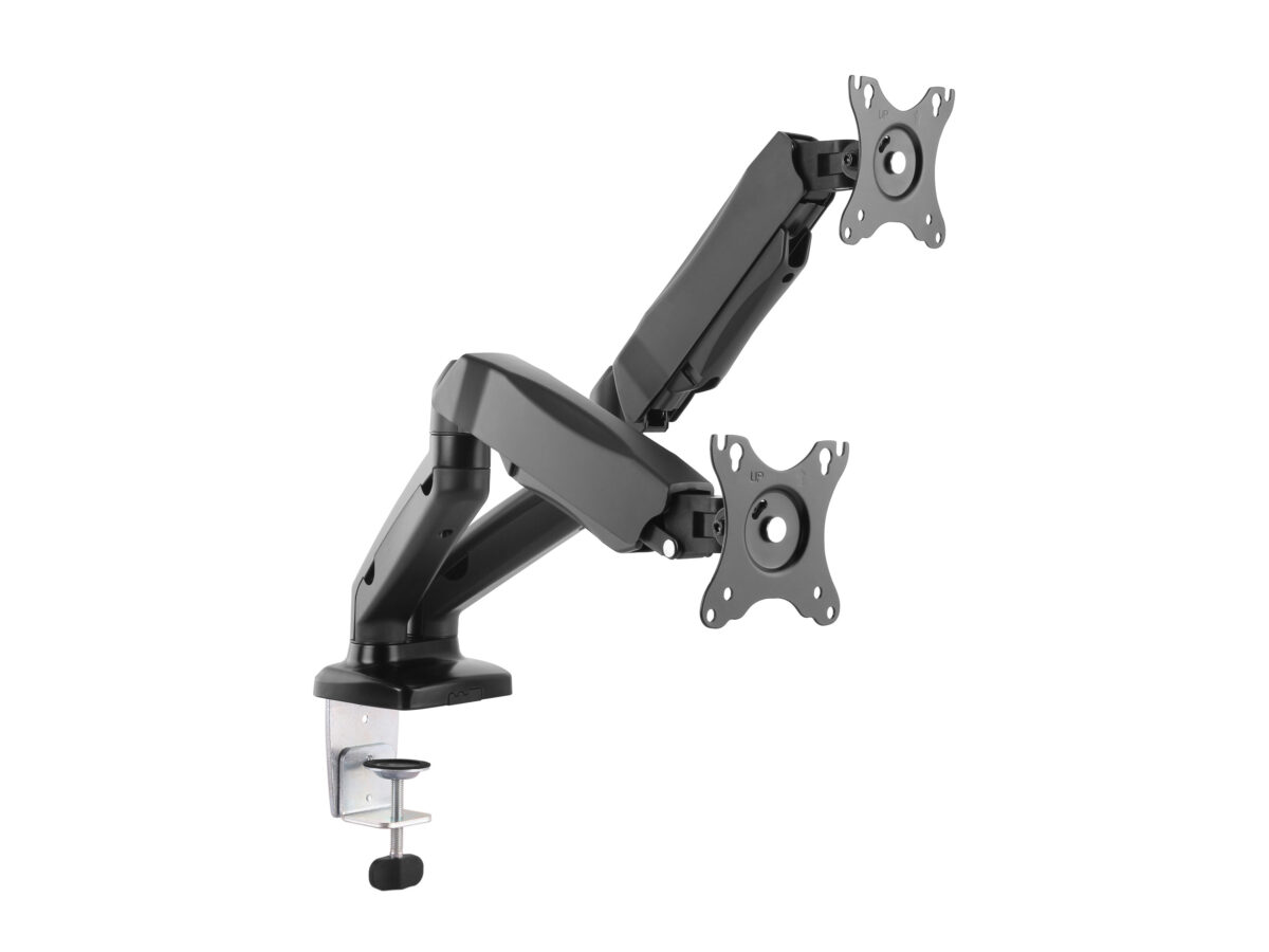 Soporte de sobremesa para dos monitores interactivos de 17"-32"" Soporte de sobremesa para dos monitores interactivos de 17"-32""