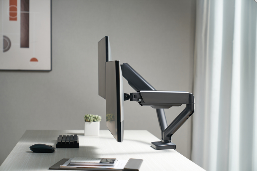 Soporte de sobremesa para dos monitores interactivos de 17"-32"" Soporte de sobremesa para dos monitores interactivos de 17"-32""