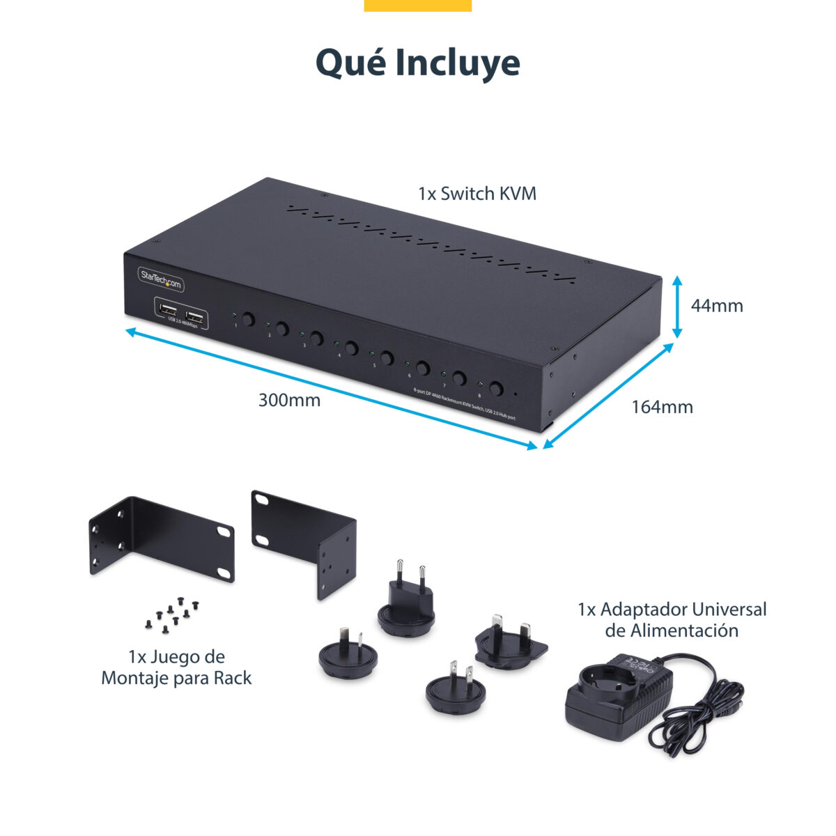 Switch KVM de 8 Puertos DisplayPort 4K 60Hz - 1U para Rack Switch KVM de 8 Puertos DisplayPort 4K 60Hz - 1U para Rack