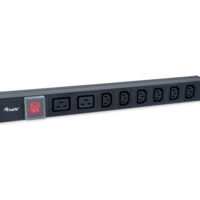 Unidad de distribución de corriente de 8 tomas, 6 x IEC-C13+ 2X IEC-C19, interruptor de encendido/apagado, carcasa de aluminio