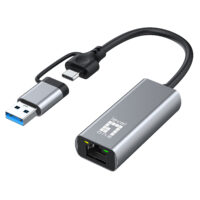 USB-0423 - Adaptador de red 2.5 Gigabit Ethernet 2-en-1 USB-C/A