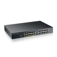 Zyxel GS1915-24EP, 24-port GbE, 12 port PoE, 130 Watt 802.3at, rackmount y desktop, sin ventilador, Smart hybrid mode Switch, standalone o NebulaFlex