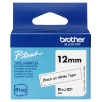 BROTHER  CINTA BTAG 231 NEGRO/BLANCO12MM4M