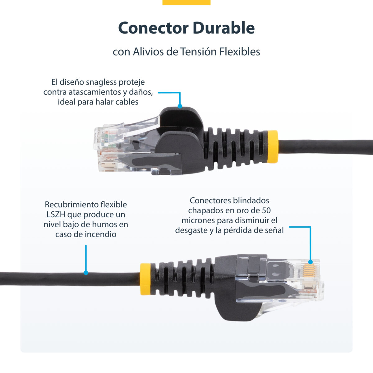 Cable Ethernet CAT6 Delgado de 10m Azul - Snagless - LSZH Cable Ethernet CAT6 Delgado de 10m Azul - Snagless - LSZH